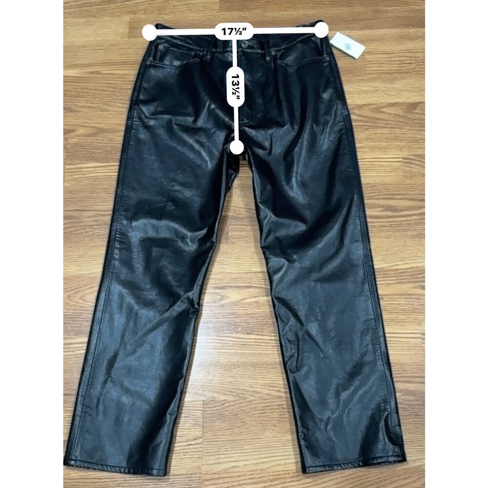 AGOLDE Conscious Black High Waisted Leather Trousers Pants 31 - Picture 5 of 12